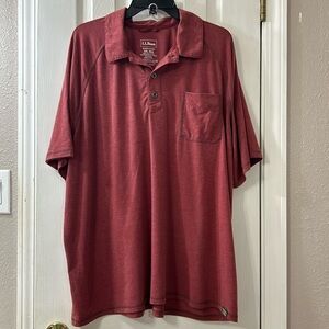 L.L.Bean collared polo shirt, short sleeves, Red, XXL Reg